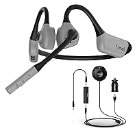 Smof Bluetooth Air Conduction Headset with Mic,Bluetooth 5.0 Car Kit, AUX Bluetooth Adapter for Car with Ground Loop Noise Isolator for Handsfree Talking and Music Streaming