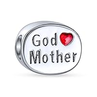 Grandma Nana God Mother Red Heart Family I Love Mee-maw Charm Bead For Grandmother Women .925 Sterling Silver Fits European Bracelet