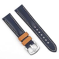 Onthelevel Genuine Leather Watch Band Premium Calfskin Retro Stitching Design Watch Strap for Men Women - 18mm 20mm 22mm 24mm