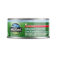 Organic Roasted Chicken Breast, Skinless and Boneless, No Salt Added, 100% chicken breast, 5 Ounce