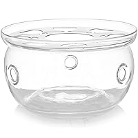 Glass Tea Pot Warmer Stand, Universal Teapot Kettle Candle Warmer Base for Heating Blooming Tea, Coffee or Milk G-T-TW1
