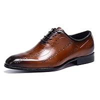 Derby Comfort Shoes Dress Cap Toe Lace-up Classic Genuine Leather Oxfords for Men Formal