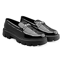 Men's Patent Meterial Casual Buckle Fashion Sneaker Slip-On Shoes
