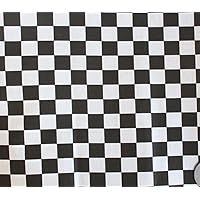 Polycotton Fabric Printed Checkered Black & White / 60