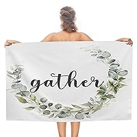 Gather Beach Bath Towel 31x51 Inch Pre-Washed Lightweight Soft Circle Garland Wreath Travel Towel Cruises Beach Blanket Pool Towels
