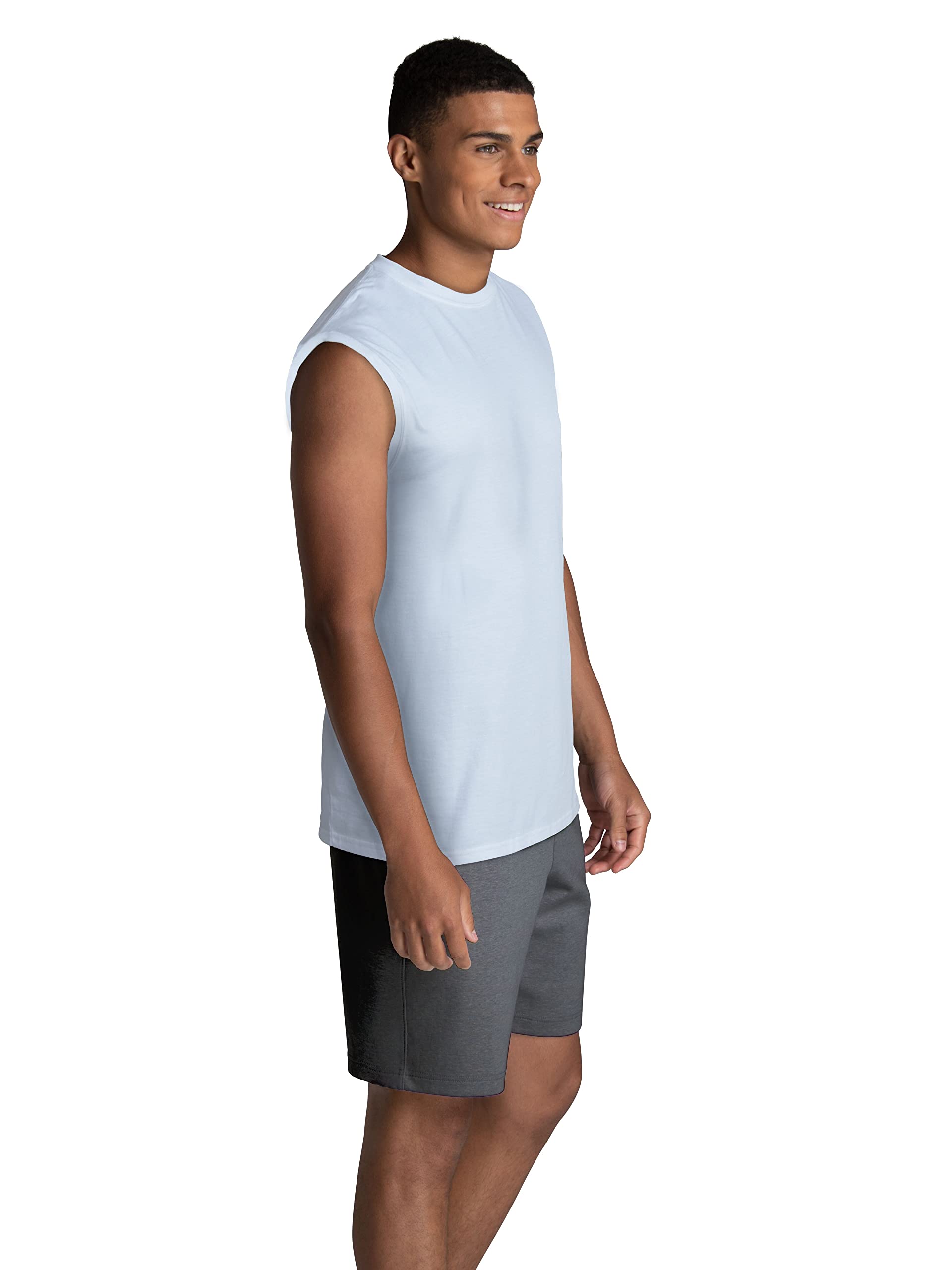 Fruit of the Loom Men's Eversoft Cotton Sleeveless T Shirts, Breathable & Moisture Wicking with Odor Control, Sizes S-4X