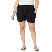 YMI Women's Plus Size Cotton Shorts with Side Patch Pocket