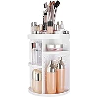Makeup Organizer Rotaing Cosmetic 360 Storage Box,DIY Adjustable Makeup Carousel Spinning Holder Storage Rack.Large Capacity, Fits Toner, Creams,Lipsticks and More (pure white)