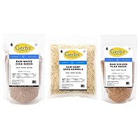 GERBS Bright Lights Smoothie Enhancing Raw Seed Bundle, 6 Total Pounds (Raw Hemp Kernels, Raw White Chia Seeds & Raw Golden Flax Seeds) Top 14 Food Allergen Free, Non GMO, Kosher, Made in Rhode Island