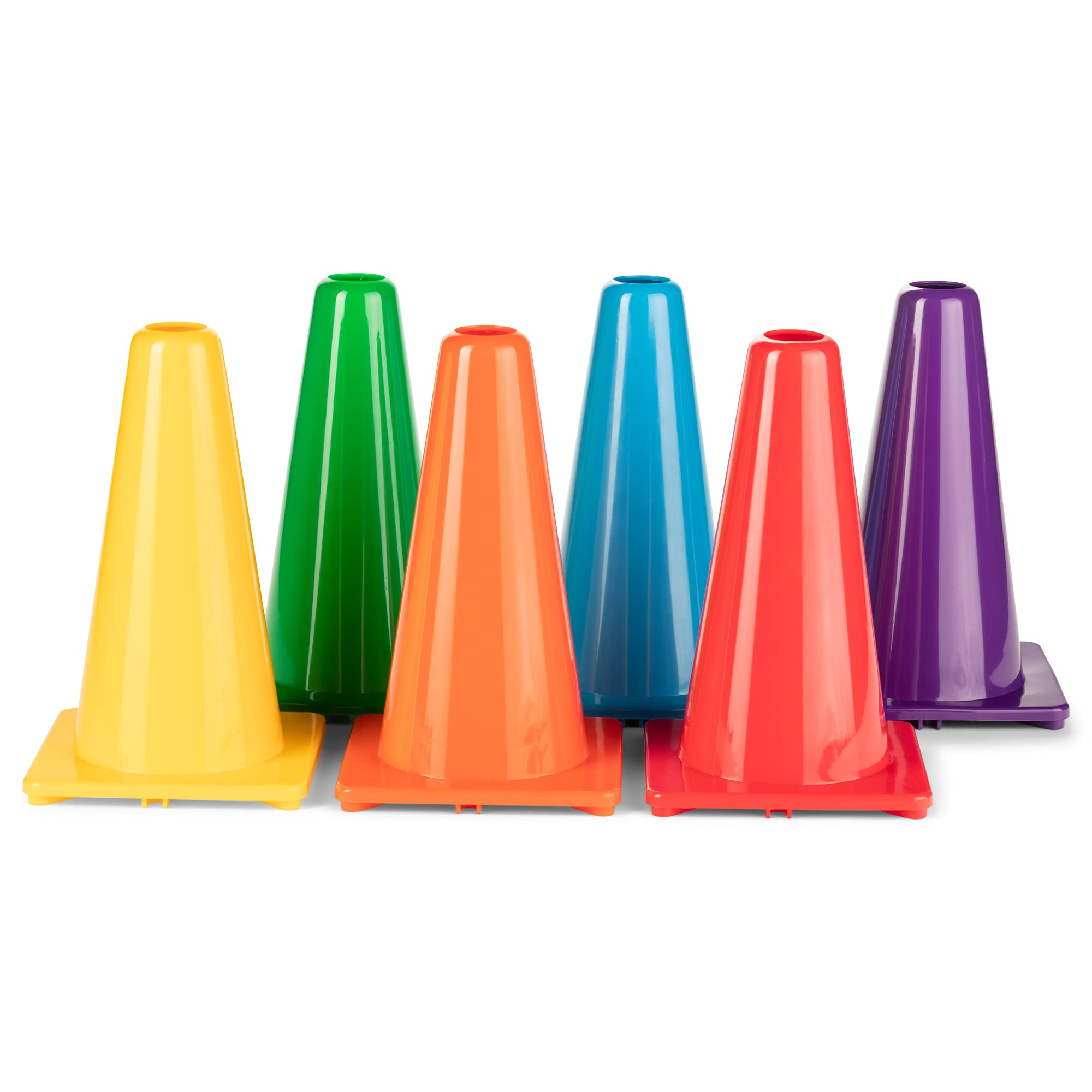 Champion Sports High Visibility Flexible Vinyl Cones - Single and Assorted Cone Sets in Multiple Heights and Colors