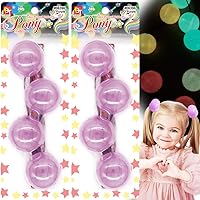 4 Pcs 42mm Large Ball Hair Ties Ponytail Holders Glow in the Dark Twinbead Bubble Balls Hair Accessories for Girls Kids Toddler (Purple)