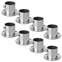 8PCS Closet Rod Flange, Stainless Steel Shower Rod Flanges Curtain Rod Support Bracket Wardrobe Rod Support End Caps (Fit 31.8mm / 1-1/4
