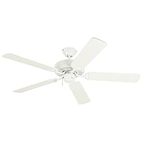 Westinghouse Lighting 7802400 Downrod Mount, 5 White Blades Ceiling fan, White 52 Inch