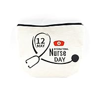 Nurses Week Makeup Bag, Thank You Nurse Zipper Cosmetic Bag, Nursing Bags National Nurses Day Accessories for Work, Bulk Graduation Funny Appreciate Gift