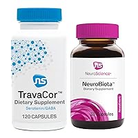 NeuroScience NeuroBiota (30 Capsules) + TravaCor (120 Capsules) Mood Support Bundle - Mood Probiotic + Supplement to Help Reduce Stress + Anxiousness - Immune + GI Health (2 Products)