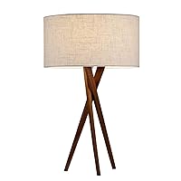 Adesso 3226-15 Brooklyn Table Lamp, 29.5 in., 100 W Incandescent/ 26W CFL, Walnut Wood, 1 Table Lamp