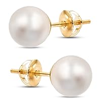 Freshwater Pearl Stud Earrings on Solid 14K Gold Screw Back Posts By ISAAC WESTMAN®