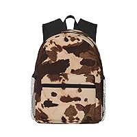 TYANG Brown Cowhide Art Backpack For Men Women,Travel Backpack Carry On, Work Backpack Water Resistant