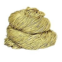 3 Ply 100% Mulberry Silk Lace Weight Yarn | Perfect for Knitting & Crocheting and Weaving | Premium Quality Silk Yarn for Luxurious Creating Projects.(50 Grams – 260 Yards,Golden Mustard)