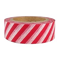 Wrapables Striped Japanese Washi Masking Tape - Diagonal Red Stripe