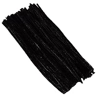 Pipe Cleaners for Craft 100Pcs DIY 6mm x 30cm Flexible Solid Pipe Cleaners Hands-on Tailorable Pipe Cleaners for Kids, Black Macrame Knotting