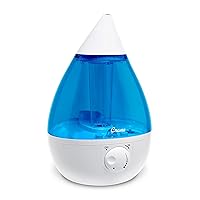 Ultrasonic Cool Mist Humidifier for Bedroom, Baby Nursery, Kids Room, Plants, or Office, Large 1 Gallon Tank, Filter Optional, Blue and White