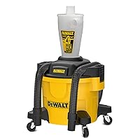 DEWALT Dust Separator with 6 Gallon Poly Tank, 99.5% Efficiency Cyclone Dust Collector, High-Performance Cycle Powder Collector Filter, DXVCS002, Yellow