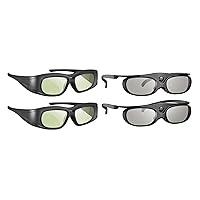 2 Pack G05 Active Shutter 3D Glasses + 2 Pack JX60 Active Shutter 3D Glasses Compatible with Epson 3D Projector, TDG-BT500A TDG-BT400A TY-ER3D5MA