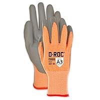 MAGID D-ROC 18-Gauge ANSI Level A3 Cut-Resistant Gloves, 12 Pairs, Size 8/M, Hi-Vis Orange, DXG22