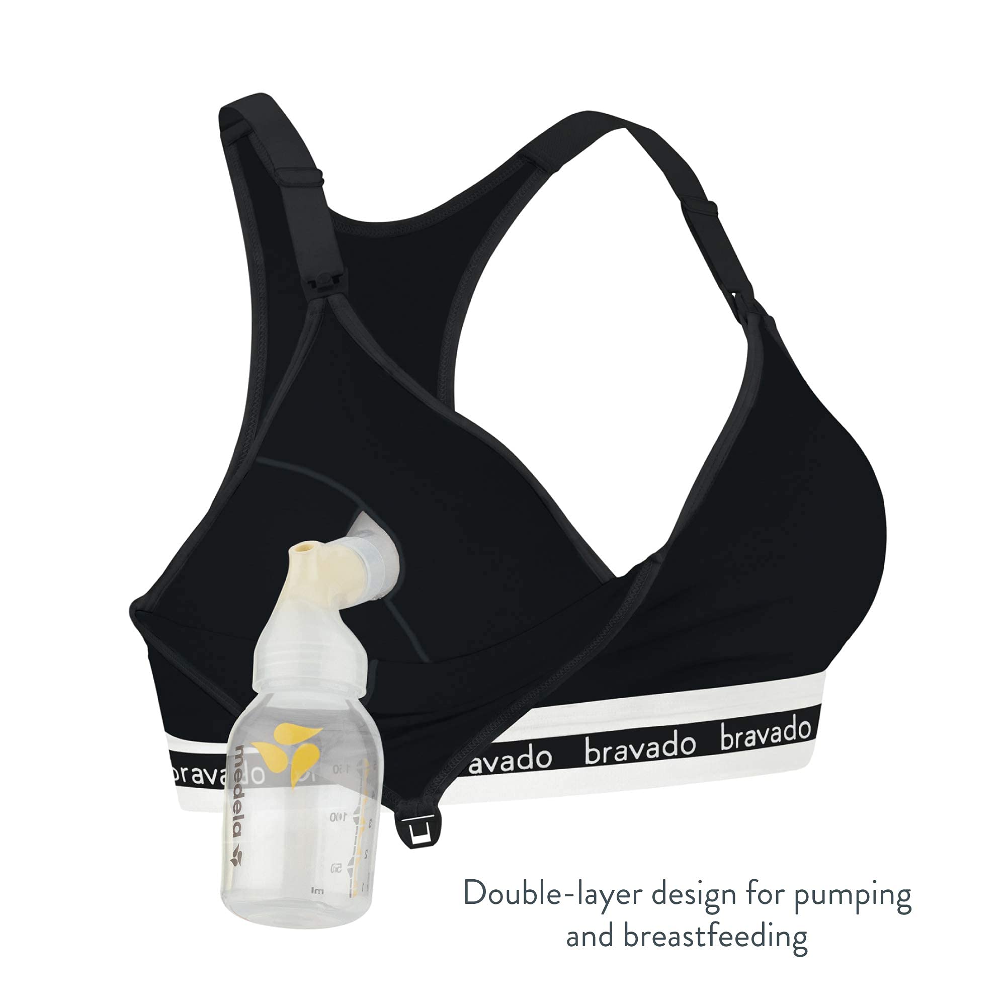 BRAVADO! DESIGNS 2-in-1 Pumping & Nursing Bra Hands Free for Maternity & Breastfeeding