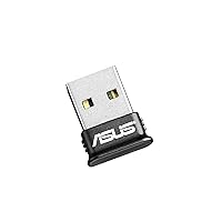 ASUS USB-BT400 USB Adapter w/ Bluetooth Dongle Receiver, Laptop & PC Support, Windows 10 Plug and Play /8/7/XP, Printers, Phones, Headsets, Speakers, Keyboards, Controllers,Black (Renewed)