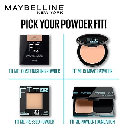 Maybelline Fit Me Matte + Poreless Pressed Face Powder Makeup & Setting Powder, Classic Ivory, 1 Count