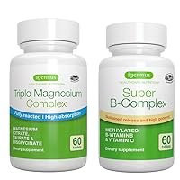 Super B Complex & Triple Magnesium Complex, High Absorption Vegan Bundle, by Igennus