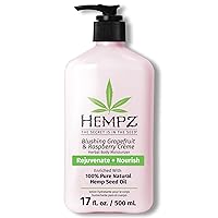 HEMPZ Body Lotion - Grapefruit & Raspberry Crème Daily Moisturizing Cream, Shea Butter Body Moisturizer - Skin Care Products, Hemp Seed Oil - Large