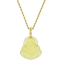 Laughing Buddha Yellow Jade Pendant Necklace Rope Chain Genuine Certified Grade A Jadeite Jade Hand Crafted, Jade Neckalce, 14k Gold Filled Laughing Jade Buddha necklace, Jade Medallion