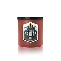 Manly Indulgence Peppered Pine Scented Jar Candle for Men, 2 Cotton Wick, All American Collection, Red, 15 oz - Up to 60 Hours Burn, Soy Blend Wax, USA Poured