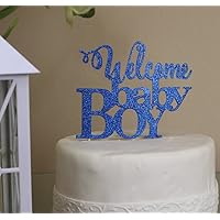 Welcome Baby Boy Cake Topper (Blue)