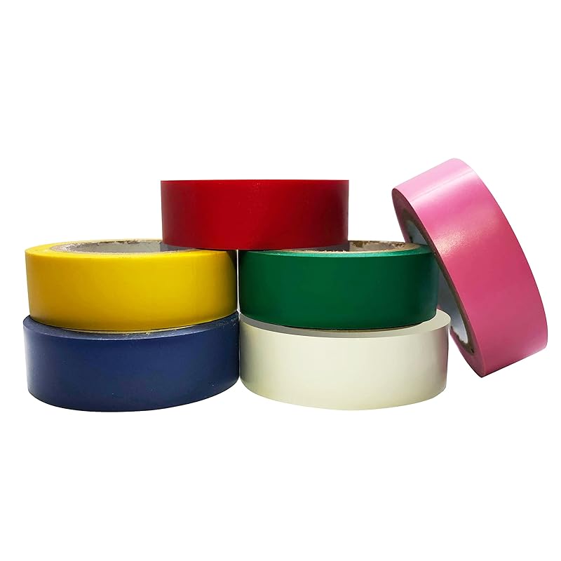 LYLTECH Electrical Tape Colors 6 Pack 3/4-Inch by 30 Feet