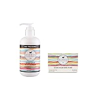 Dionis Goat Milk Skincare Sea Treasures Scented Lotion (8.5oz) and Hand & Body Bar Soap (6oz) Bundle - Made in USA - Cruelty Free and Paraben Free Formula