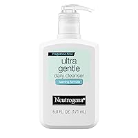 Fragrance Free Ultra Gentle Foaming Daily Cleanser, Hydrating Face Wash for Sensitive Skin, Removes Makeup & Gently Cleanses Without Over Drying, Hypoallergenic, 5.8 fl. oz