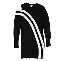 Womens Striped Tunic Blouse, Black, XX-Small