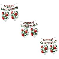ERINGOGO 3 Sets Christmas Decoration Balloon Christmas Party Supplies Christmas Banners Flags Merry Christmas Garland Christmas Hanging Banners Latex Balloons Bunting Paper Banquet Emulsion