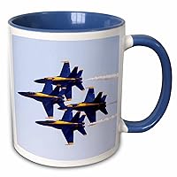 3dRose Angels at Air Show Two Tone Blue Mug, 11 oz, Multicolor