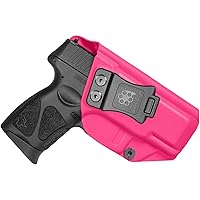 Amberide IWB KYDEX Holster Fit: Taurus G3C, G2C/G2S, Millennium G2 PT111 Adjustable Cant Inside & Outside Waistband Concealed Carry IWB & OWB