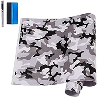 LZLRUN Car Camouflage Vinyl Wrap Film Roll Arctic Snow Camo Decal Sticker for Car Console Computer Laptop Bike Motorcycle White 1.65ft x 5ft