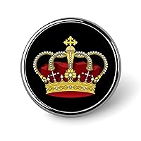 King Crown Round Lapel Pin Tie Tack Cute Brooch Pin Badge for Men Women Hat Clothing Accessories