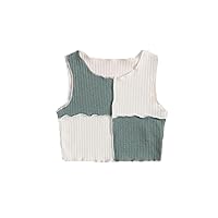 SOLY HUX Girls Colorblock & Floral Print Ribbed Knit Tank Top Cute Clothes Fashion 2023