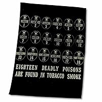 3dRose Early Anti-Smoking Advertisement 18 Poisons in Tobacco Smoke - Towels (twl-269849-2)