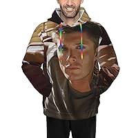 Jensen Ackles Hoodie Men's Novelty Cool Pattern Pullover Sweatshirts Workout Tops Hoody With Pockets