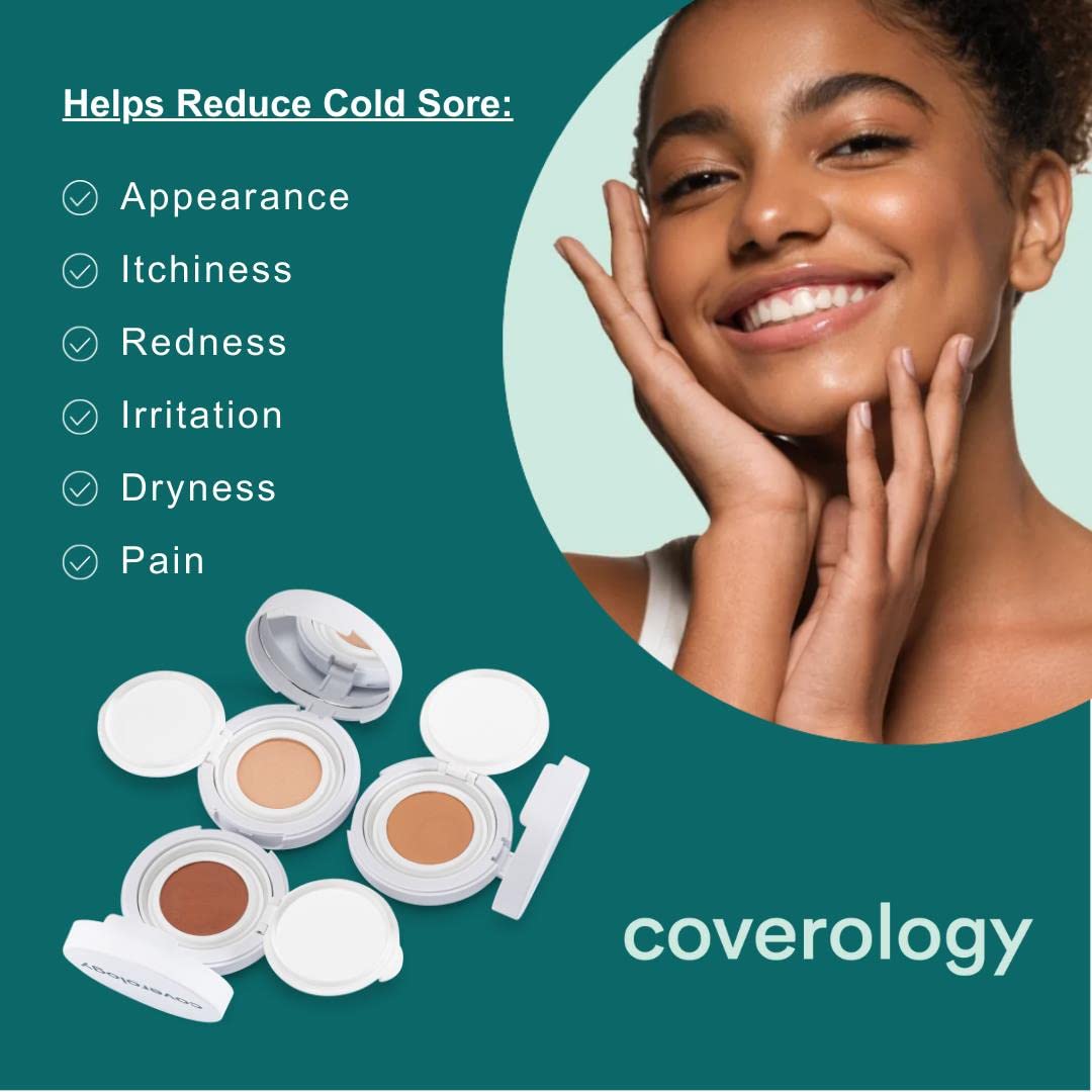 Coverology Cold Sore Treatment - Dark Shade - is a First of its Kind, Lightweight Treatment That Combines Ingredients with The Best Full Coverage Makeup to Help Disguise and Soothe Painful Cold Sores